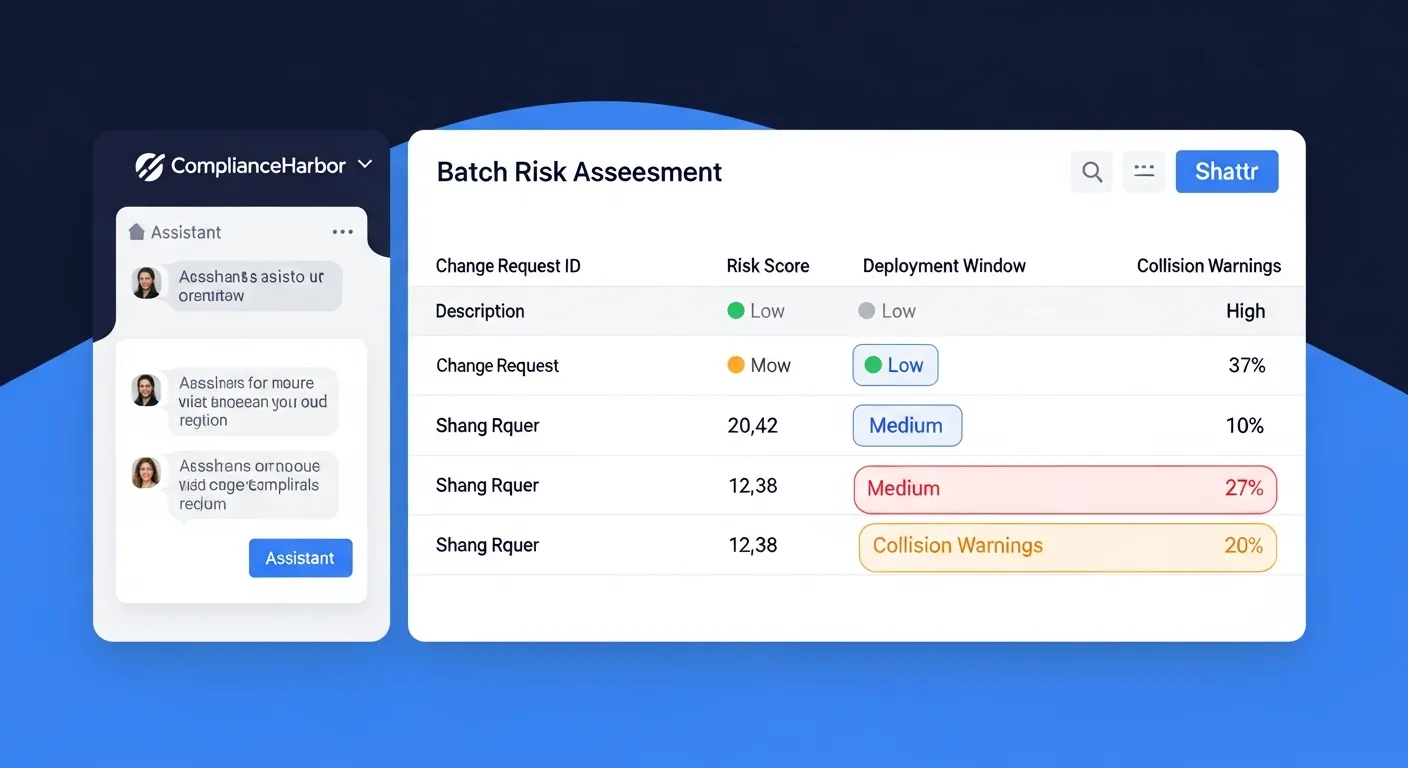 ComplianceHarbor batch assessment of 5 change requests