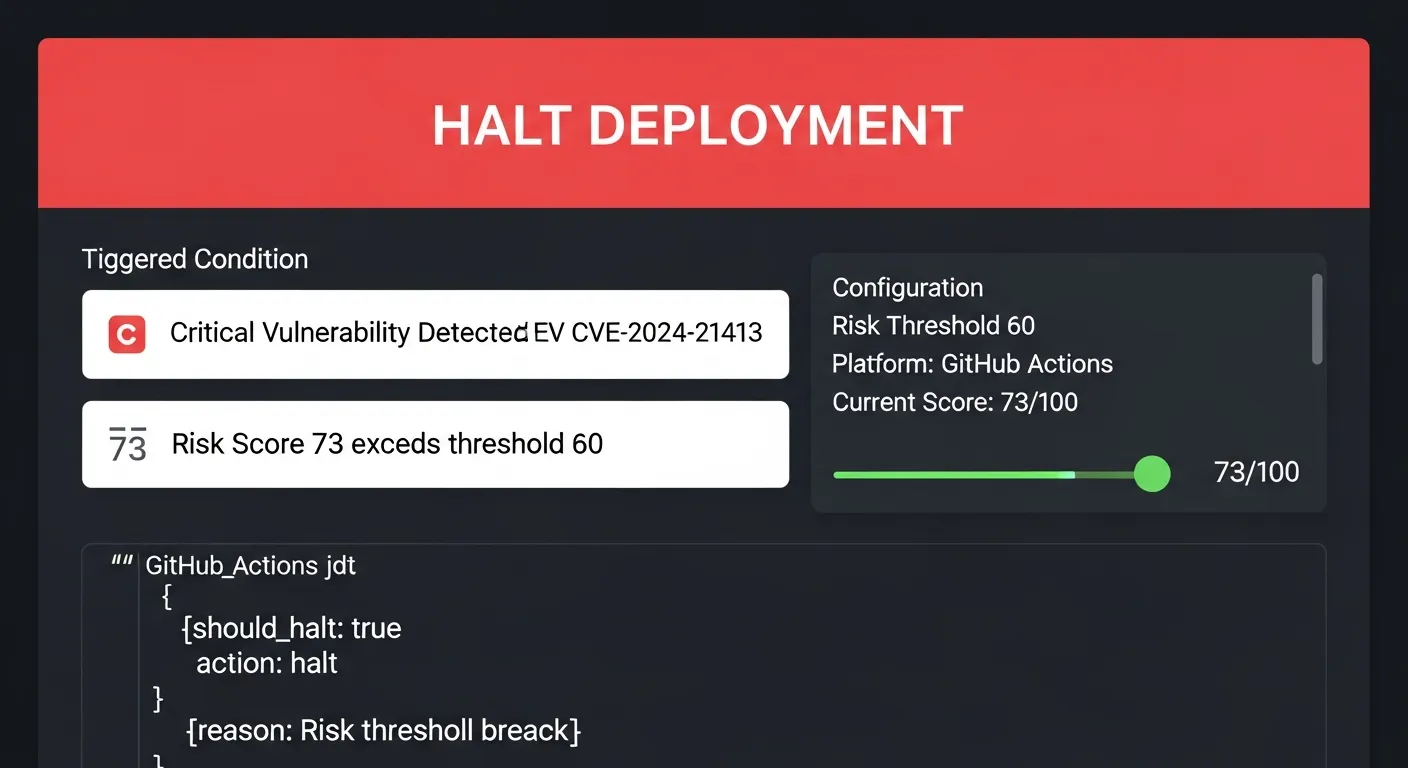 ComplianceHarbor CI/CD deployment halt banner